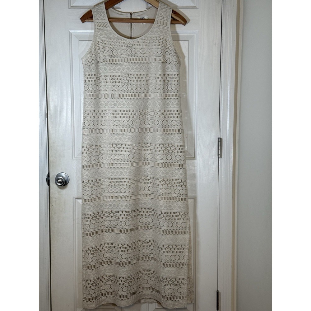 Cato Boho Cream Lacey Long Dress‎ Size 14/16